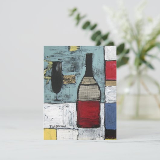 Uitnodiging voor het testen van wijn (Staand voorkant)