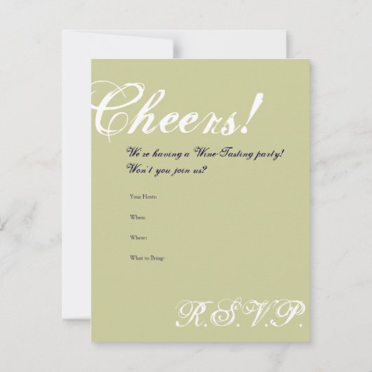 Uitnodiging voor het testen van wijn (Achterkant)