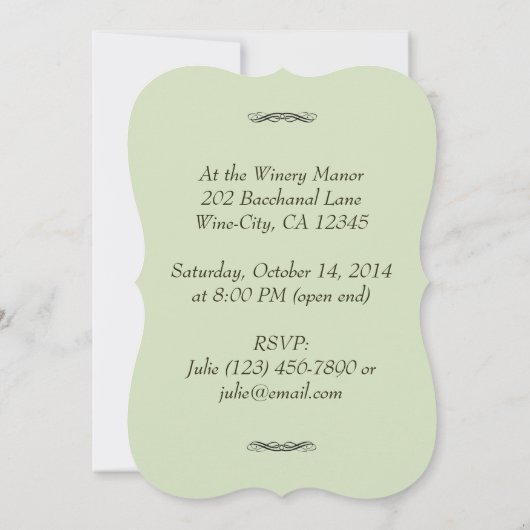 Uitnodiging voor het testen van wijn (Achterkant)