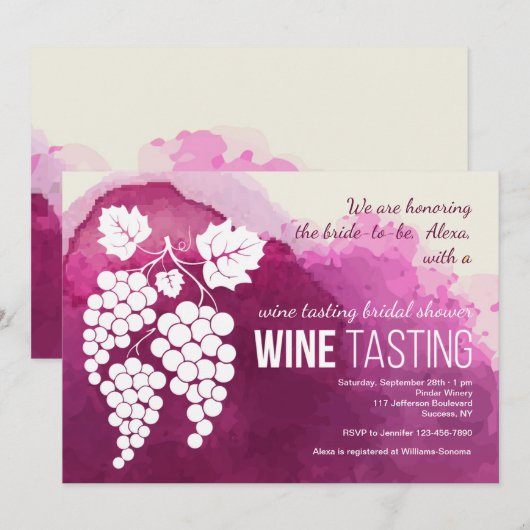 Uitnodiging voor het testen van wijn (Voorkant / Achterkant)