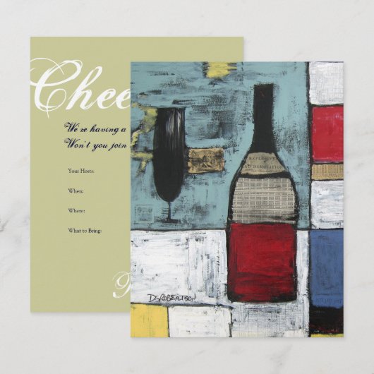 Uitnodiging voor het testen van wijn (Voorkant / Achterkant)