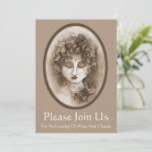 Uitnodiging voor het testen van wijn (Staand voorkant)