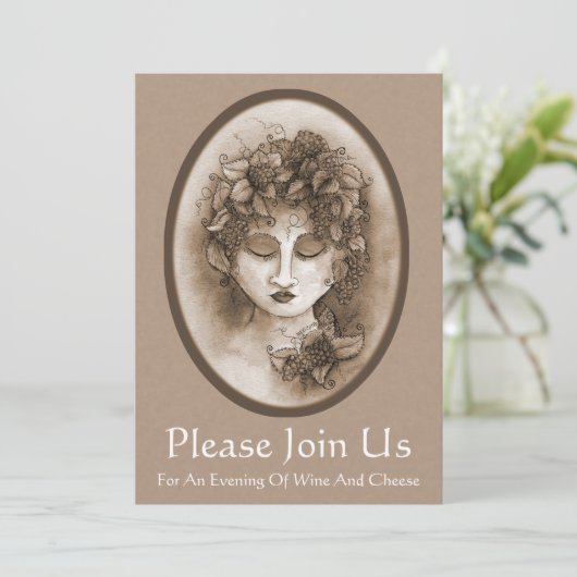 Uitnodiging voor het testen van wijn (Staand voorkant)