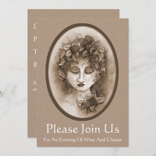 Uitnodiging voor het testen van wijn (Voorkant / Achterkant)