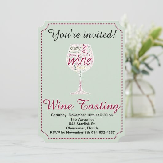 Uitnodiging voor het testen van wijn die u kunt aa (Staand voorkant)