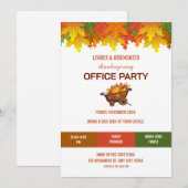 Uitnodiging voor het Thanksgiving kantoorfeest van (Voorkant / Achterkant)