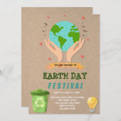 Uitnodiging voor het thema Dag van de Aarde (Voorkant / Achterkant)