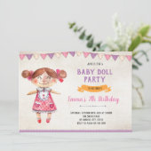 Uitnodiging voor het thema Doll (Staand voorkant)