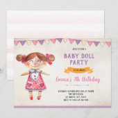 Uitnodiging voor het thema Doll (Voorkant / Achterkant)