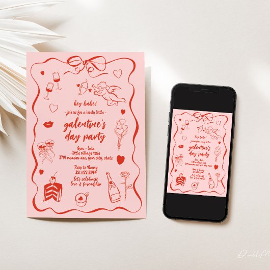 Uitnodiging voor het thema van Galentijnsdag Valen