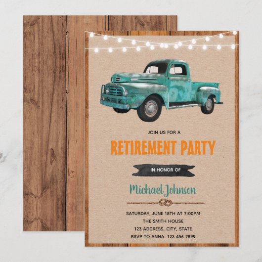 uitnodiging voor het thema vrachtwagen (Voorkant / Achterkant)