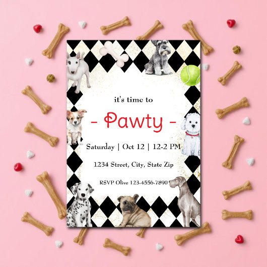 Uitnodiging voor het themafeest Puppy Dog