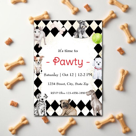 Uitnodiging voor het themafeest Puppy Dog