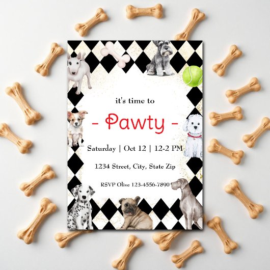 Uitnodiging voor het themafeest Puppy Dog