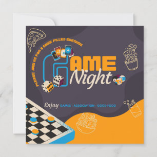 Uitnodiging voor het themafeest van bordspellen