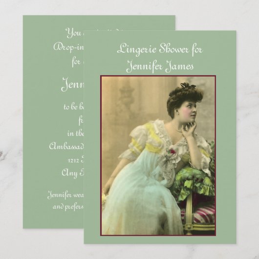  uitnodiging voor het tonen van de Lingerie (Voorkant / Achterkant)