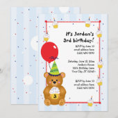 uitnodiging voor het uitnodigen van Cute Teddy Be (Voorkant / Achterkant)