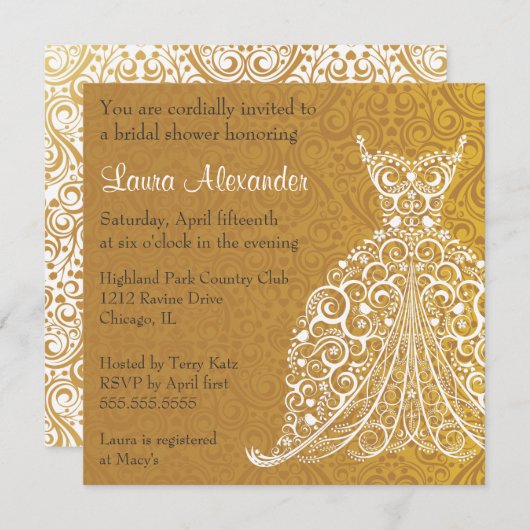 Uitnodiging voor het uitnodigen van een bruiloft (Voorkant / Achterkant)