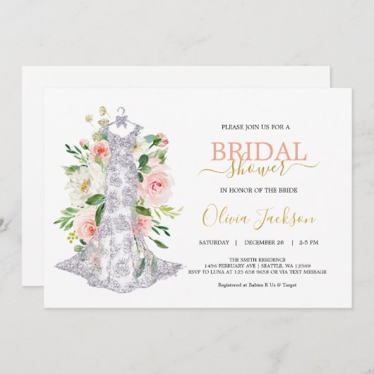 Uitnodiging voor het uitnodigen van een bruiloft (Voorkant / Achterkant)