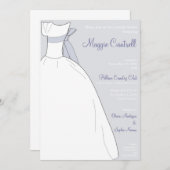 Uitnodiging voor het uitnodigen van een bruiloft (Voorkant / Achterkant)