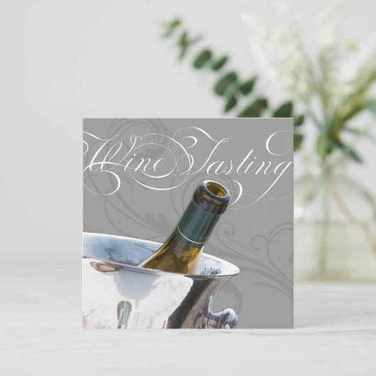Uitnodiging voor het uittesten van wijn (Staand voorkant)
