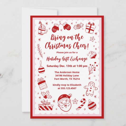 Uitnodiging voor het uitwisselen van kerstcadeaus (Voorkant)