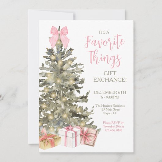 Uitnodiging voor het uitwisselen van kerstcadeaus  (Voorkant)