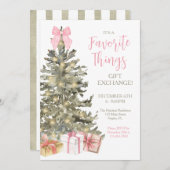 Uitnodiging voor het uitwisselen van kerstcadeaus  (Voorkant / Achterkant)