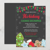 Uitnodiging voor het uitwisselen van kerstkoekjes  (Voorkant / Achterkant)