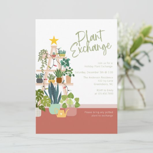 Uitnodiging voor het uitwisselen van Plant (Staand voorkant)
