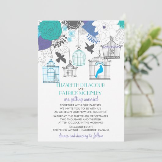 uitnodiging voor het uitzenden van een huwelijk i (Staand voorkant)