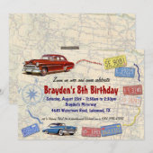 Uitnodiging voor het uitzenden van een treinreis m (Voorkant / Achterkant)