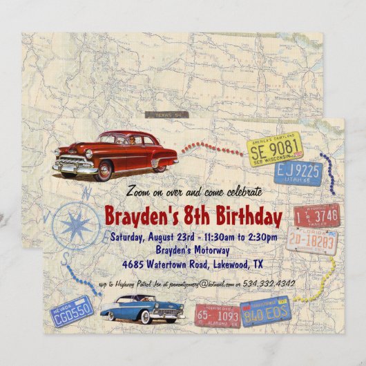 Uitnodiging voor het uitzenden van een treinreis m (Voorkant / Achterkant)