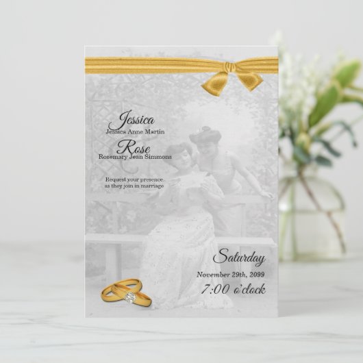  uitnodiging voor het uitzenden van een weddenscha (Staand voorkant)