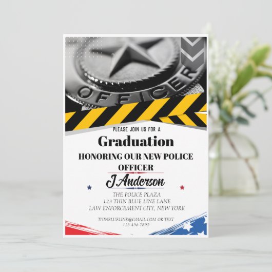 Uitnodiging voor het US Flag Police Afstuderen (Staand voorkant)