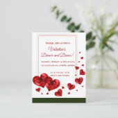 Uitnodiging voor het Valentijnsfeest met Zwevende  (Staand voorkant)