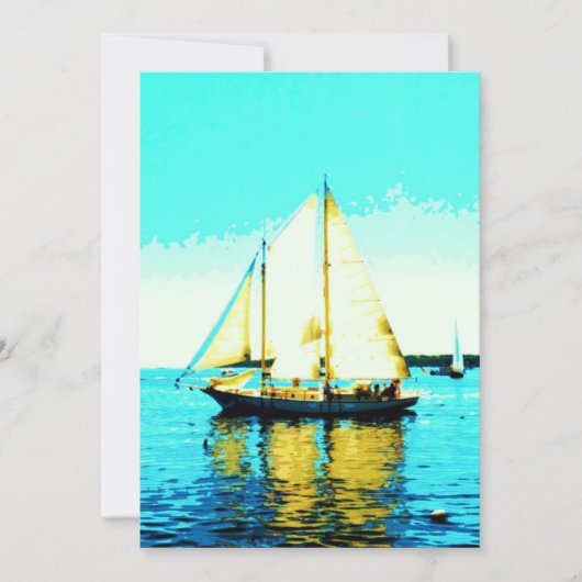 uitnodiging voor het varen met schoener (Voorkant)