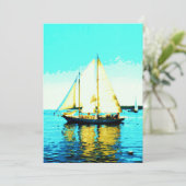 uitnodiging voor het varen met schoener (Staand voorkant)