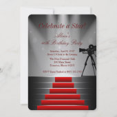 uitnodiging voor het verjaardagscentrum van rode t (Voorkant)