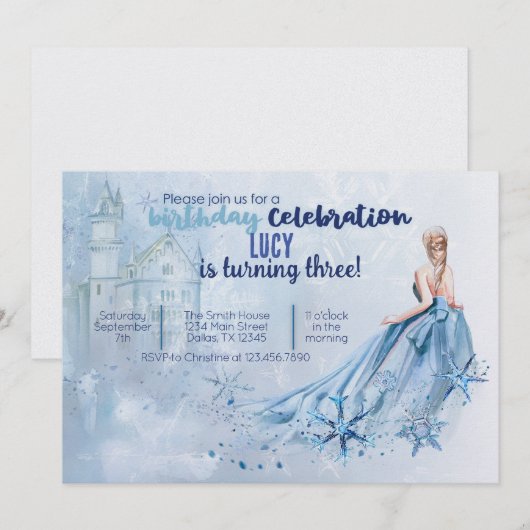 Uitnodiging voor het verjaardagsfeest van de Ijspr (Voorkant / Achterkant)