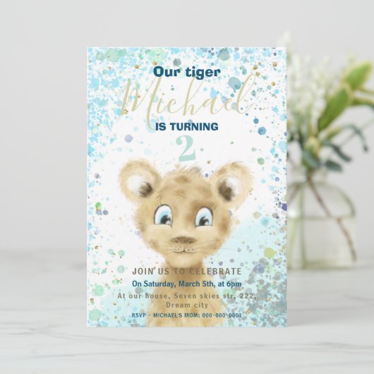 Uitnodiging voor het verjaardagsfeest van de Niger (Staand voorkant)