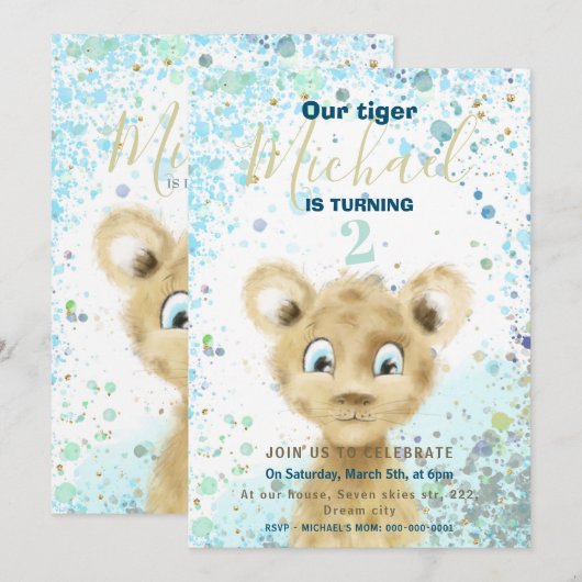 Uitnodiging voor het verjaardagsfeest van de Niger (Voorkant / Achterkant)