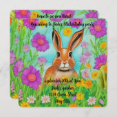 Uitnodiging voor het verjaardagsfeest van een haas (Voorkant / Achterkant)