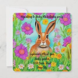 Uitnodiging voor het verjaardagsfeest van een haas