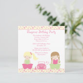 Uitnodiging voor het verjaardagsfeest van een meis (Staand voorkant)