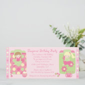 Uitnodiging voor het verjaardagsfeest van een meis (Staand voorkant)