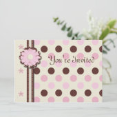 Uitnodiging voor het verjaardagsfeest van Floral p (Staand voorkant)