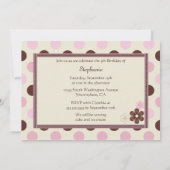 Uitnodiging voor het verjaardagsfeest van Floral p (Achterkant)