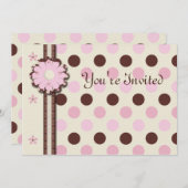 Uitnodiging voor het verjaardagsfeest van Floral p (Voorkant / Achterkant)