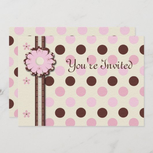 Uitnodiging voor het verjaardagsfeest van Floral p (Voorkant / Achterkant)